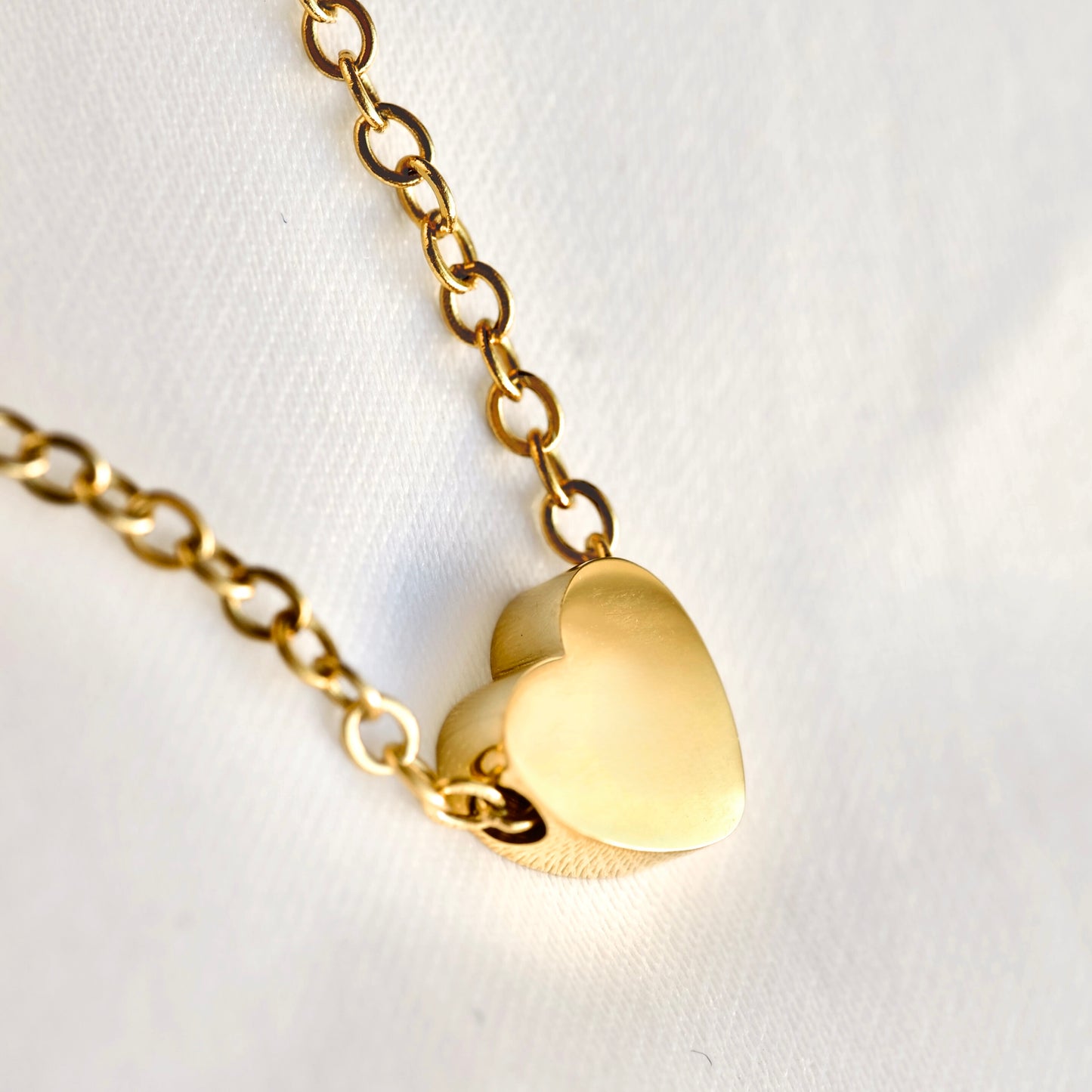 Mini Heart Necklace, Engravable, Waterproof Stainless Steel, Gold, Rose Gold and Silver, 18"