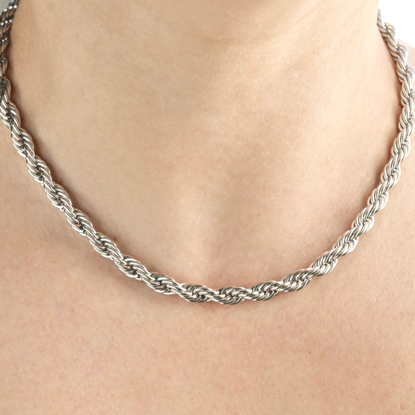 Rope Chain Necklace, Stainless Steel Rope Necklace, 12" to 22", 2mm 3mm 6mm, Gold and Silver
