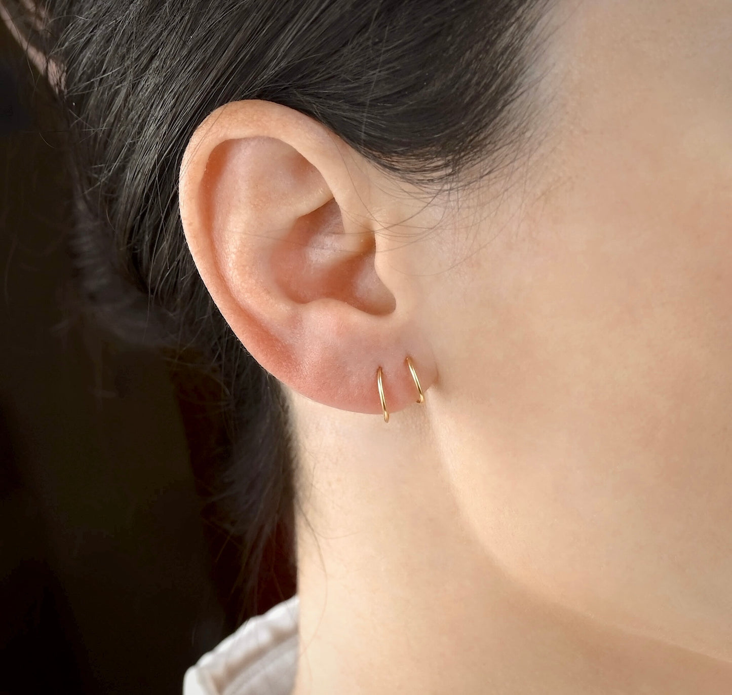 Gold Spiral Hoops, Twist Hoop Earrings, Sterling Silver and Stainless Steel Options