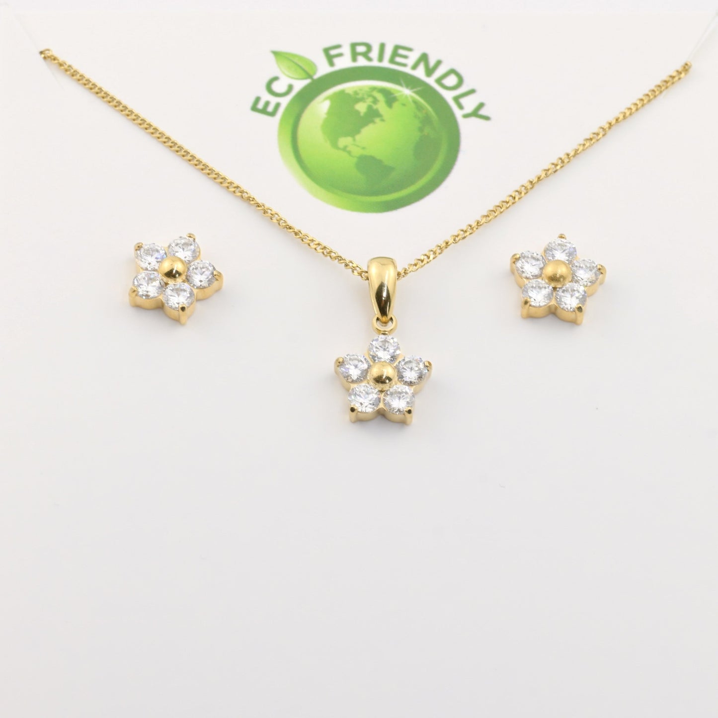 Diamond Flower Jewelry Set