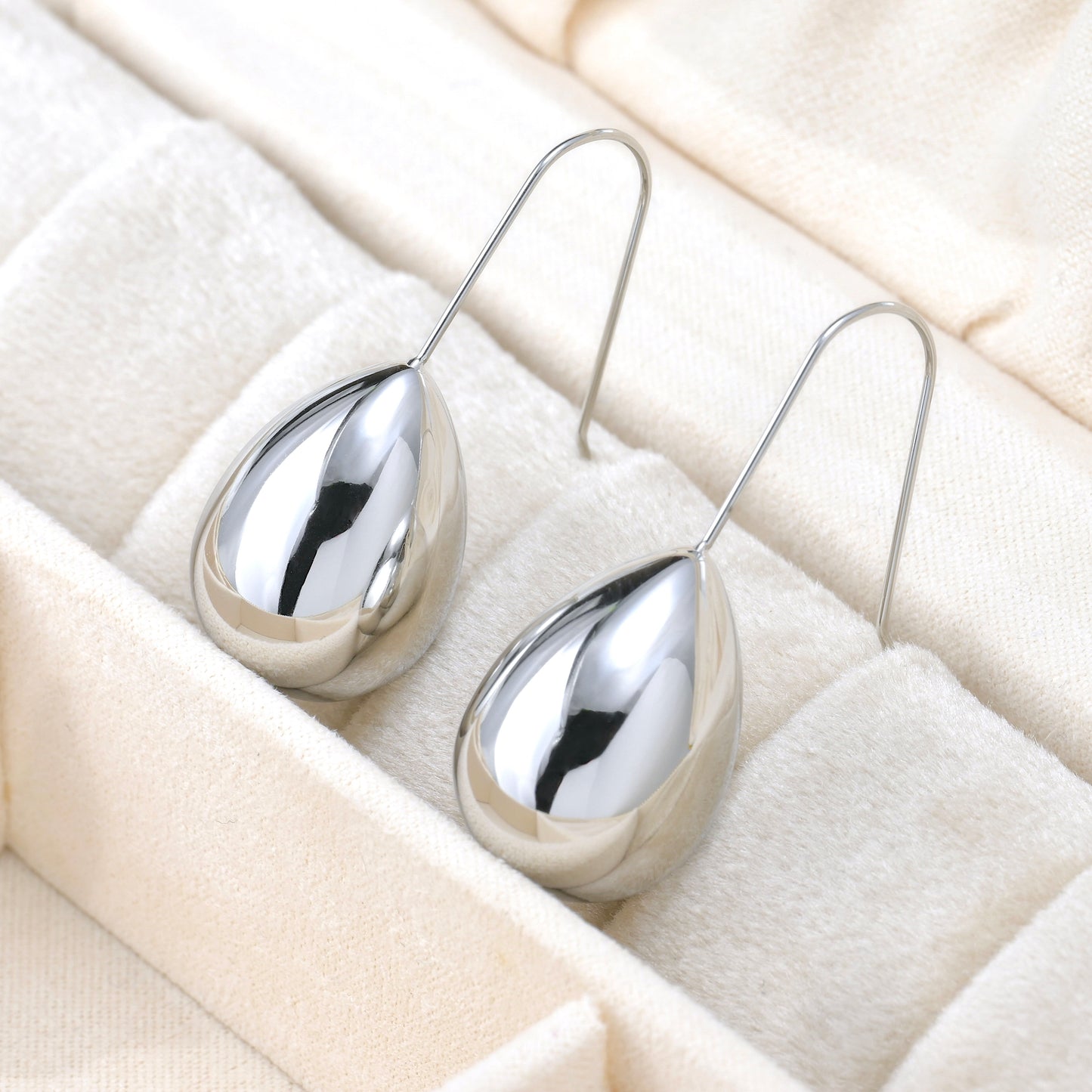 Minimalist Tear Drop Dangle Earrings - Stainless Steel