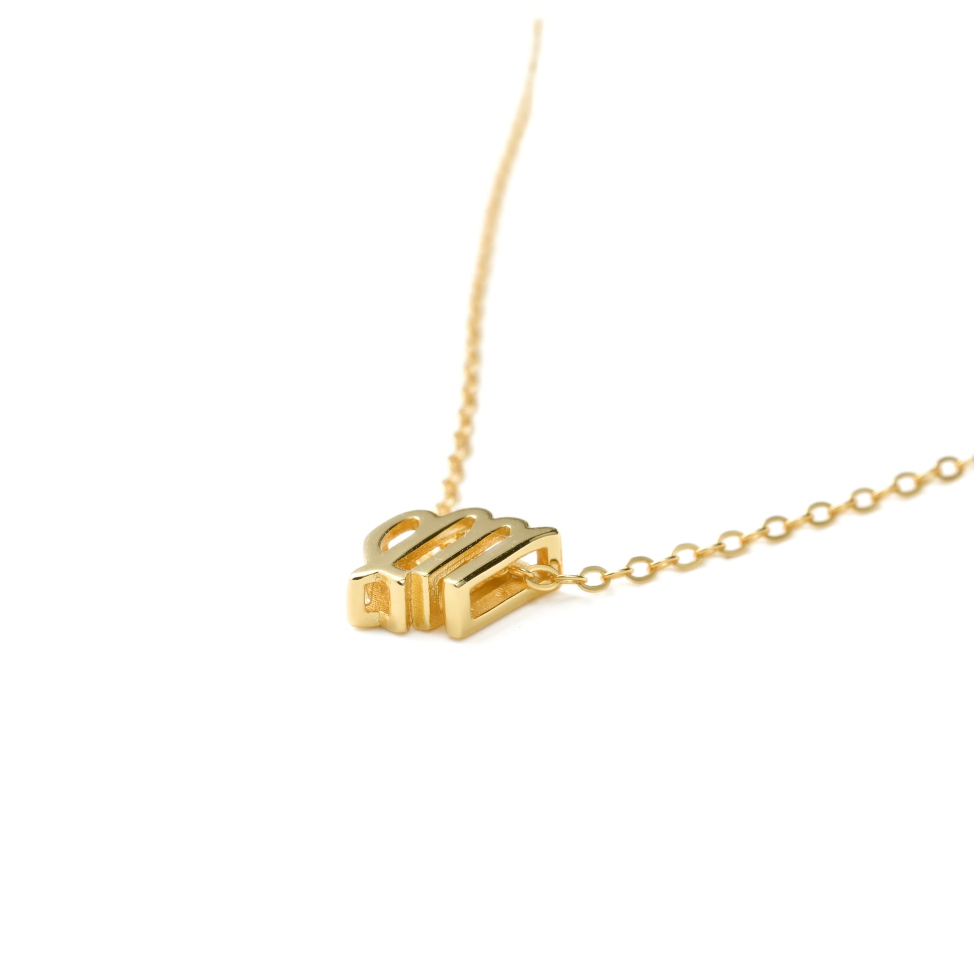 close-up of virgo necklace