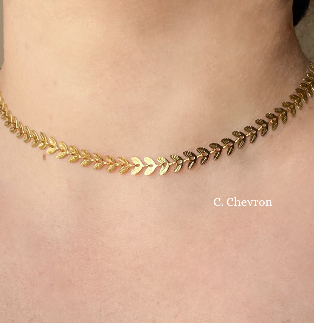 18K Gold Dainty Chain Necklace, Waterproof Gold Chains, 12" to 24", Stainless Steel