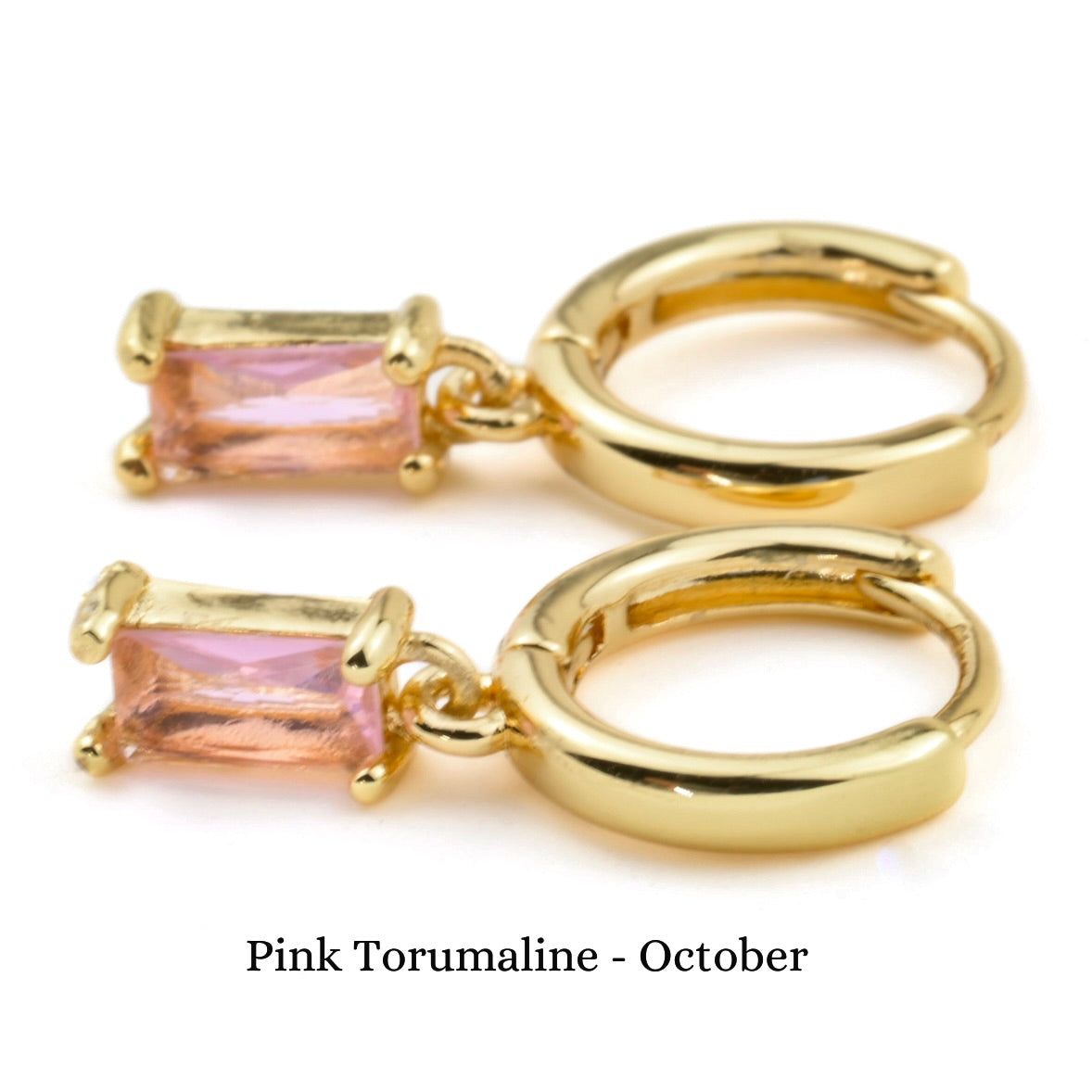 october birthstone earrings on a white background