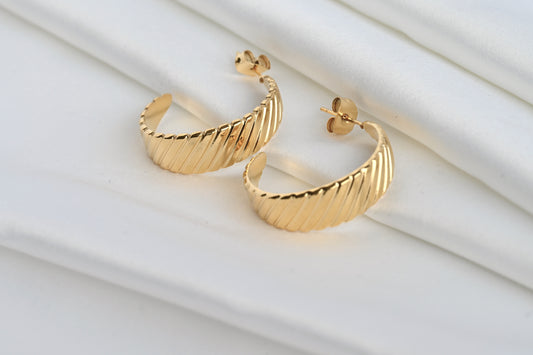 Textured Crescent Hoops