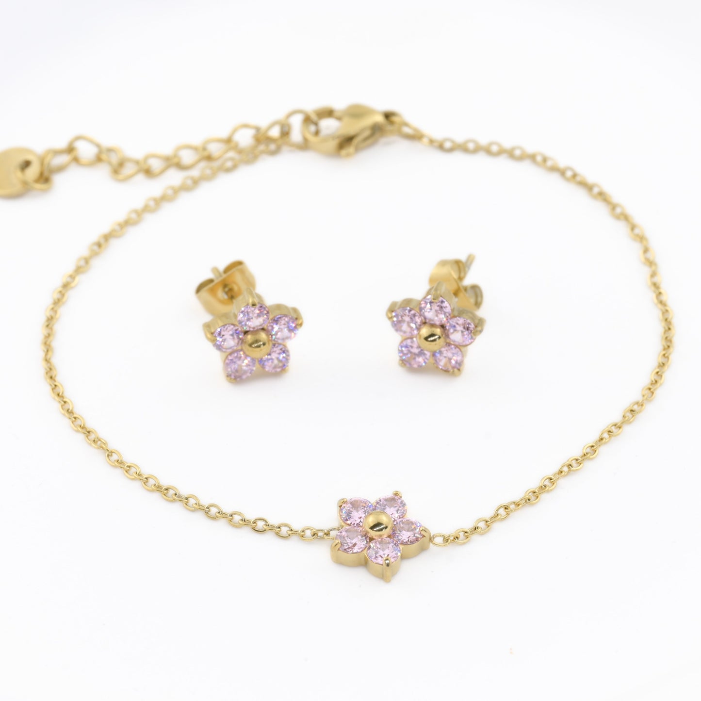 Diamond Flower Jewelry Set