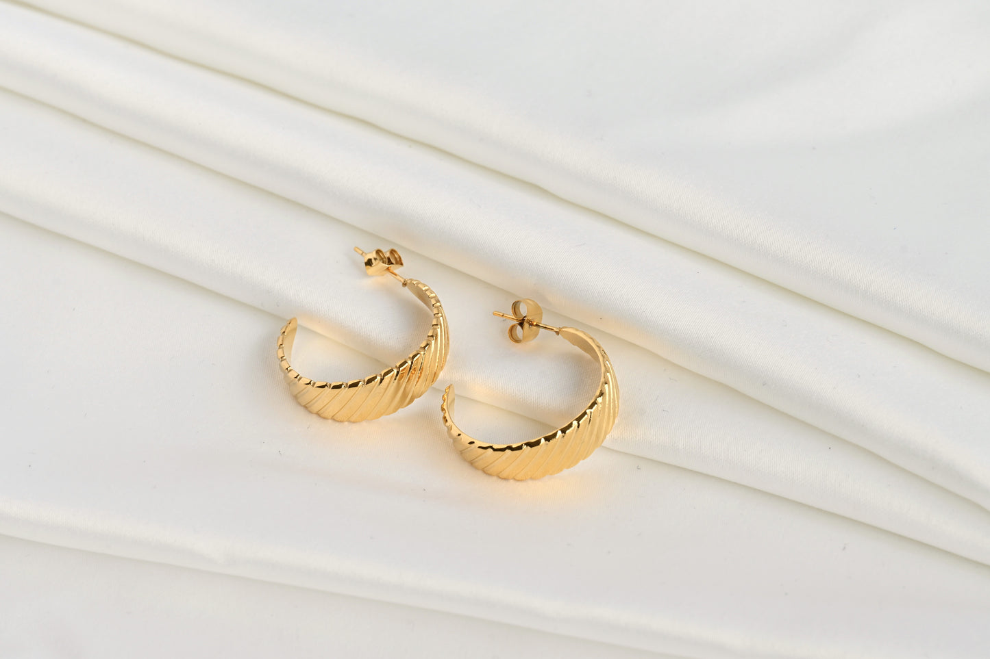 Textured Crescent Hoops