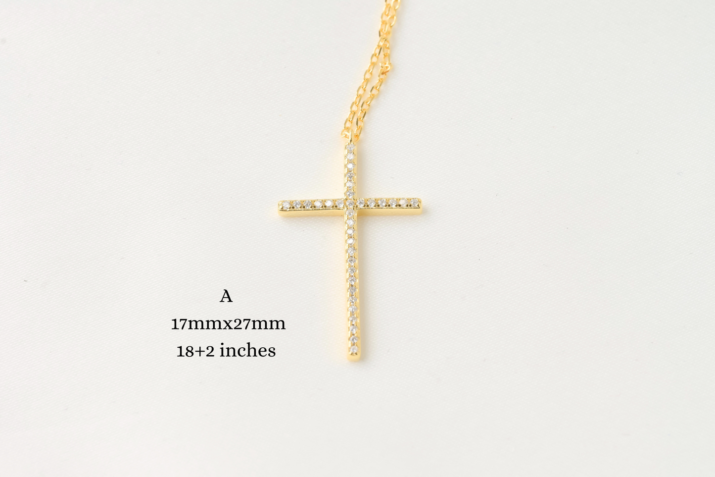 Silver Diamond Cross Necklace