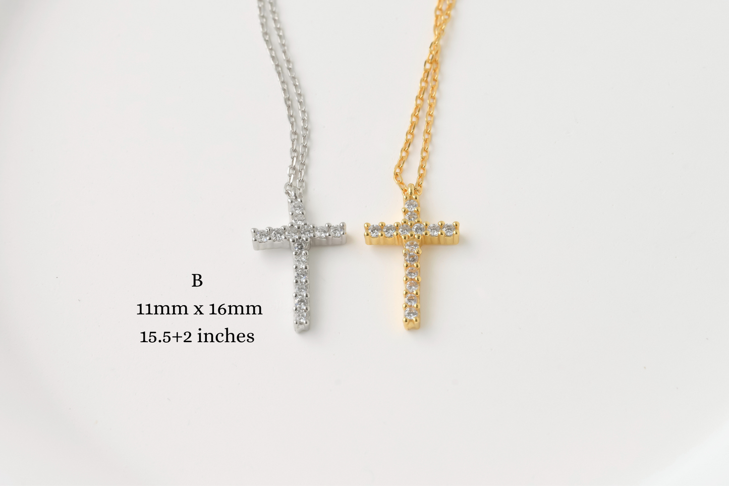 Silver Diamond Cross Necklace