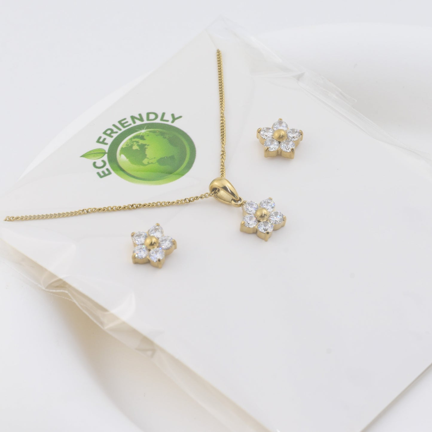 Diamond Flower Jewelry Set