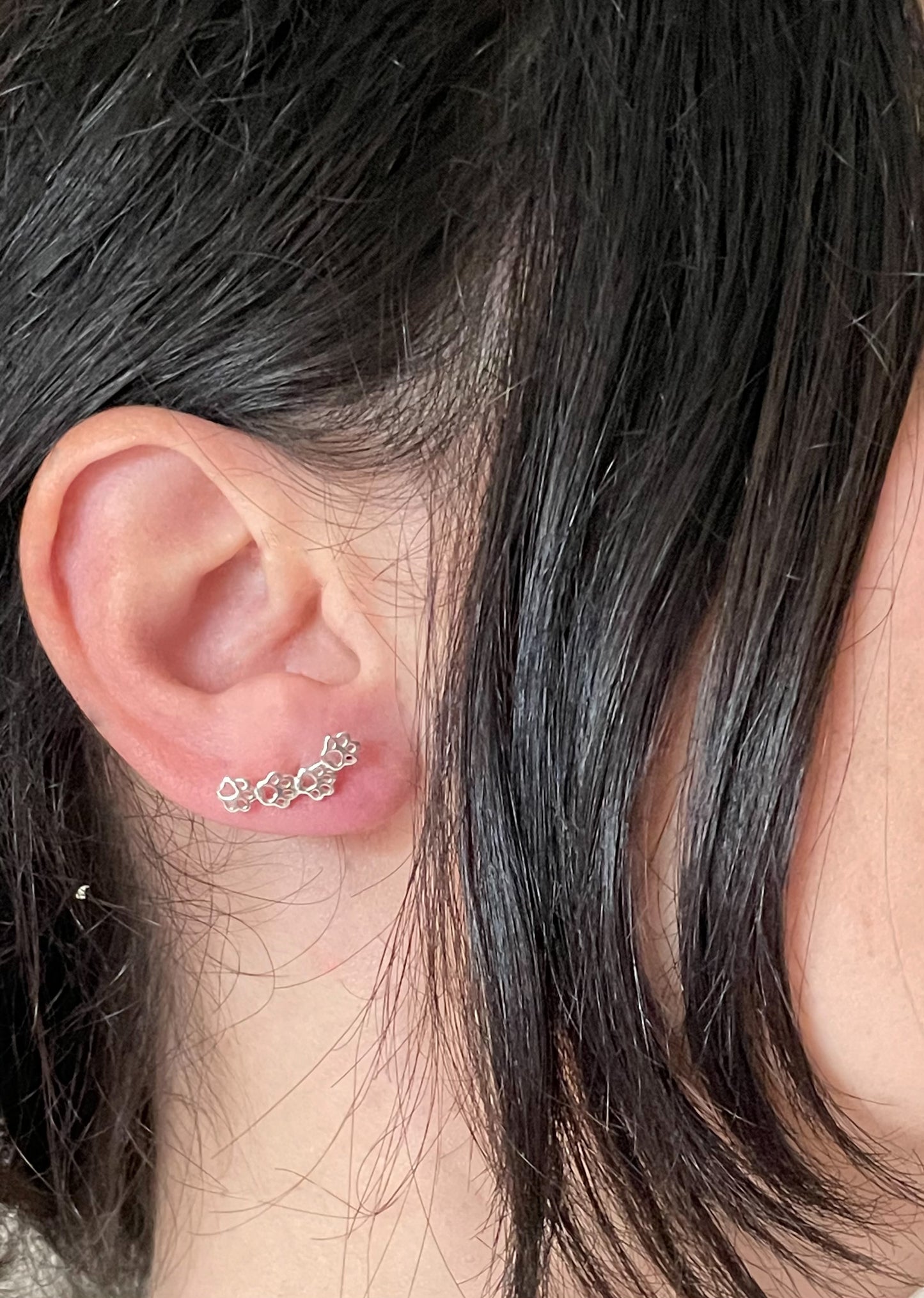 Paw Print Climber Earrings