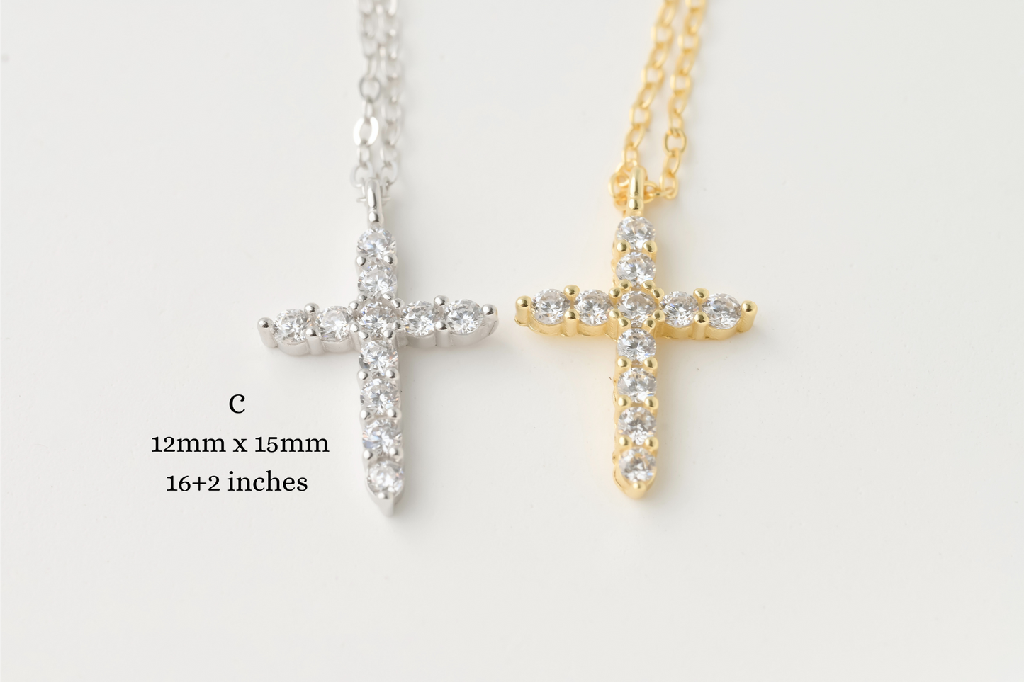 Silver Diamond Cross Necklace