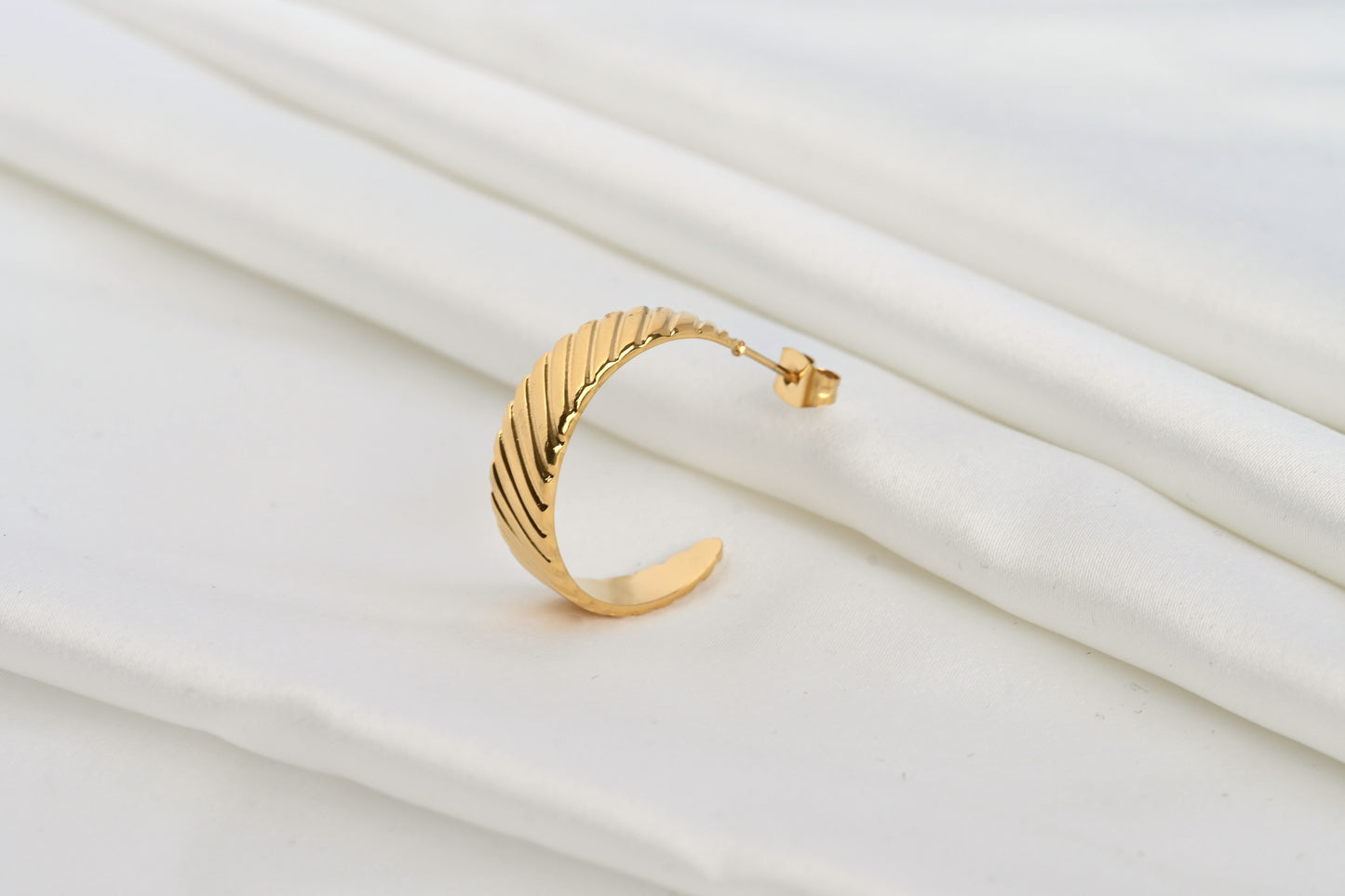 Textured Crescent Hoops