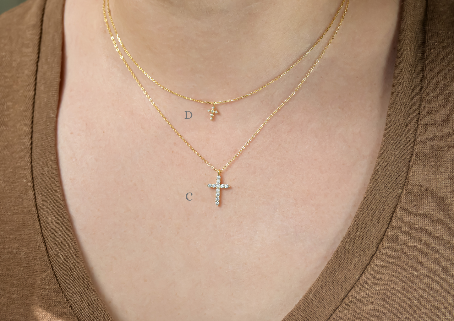 Silver Diamond Cross Necklace