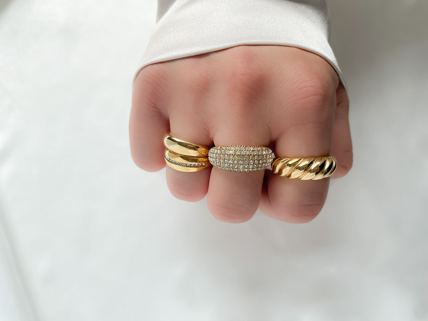 18k Gold Dome Rings