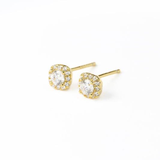 Halo Cushion Diamond Studs