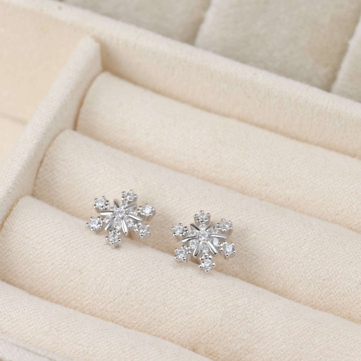 Silver Snowflake Studs