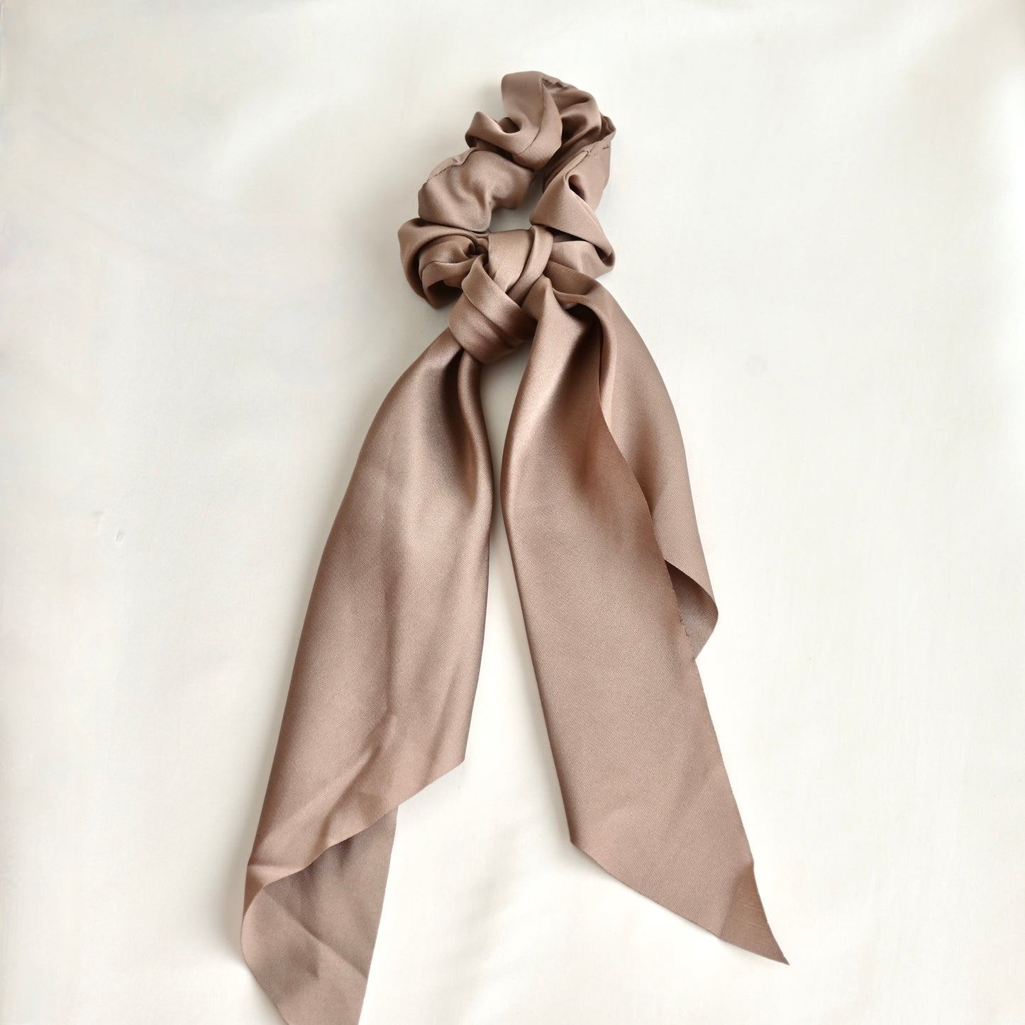 Satin Bow Hair Tie - Long Ruffled Ribbon Scrunchies