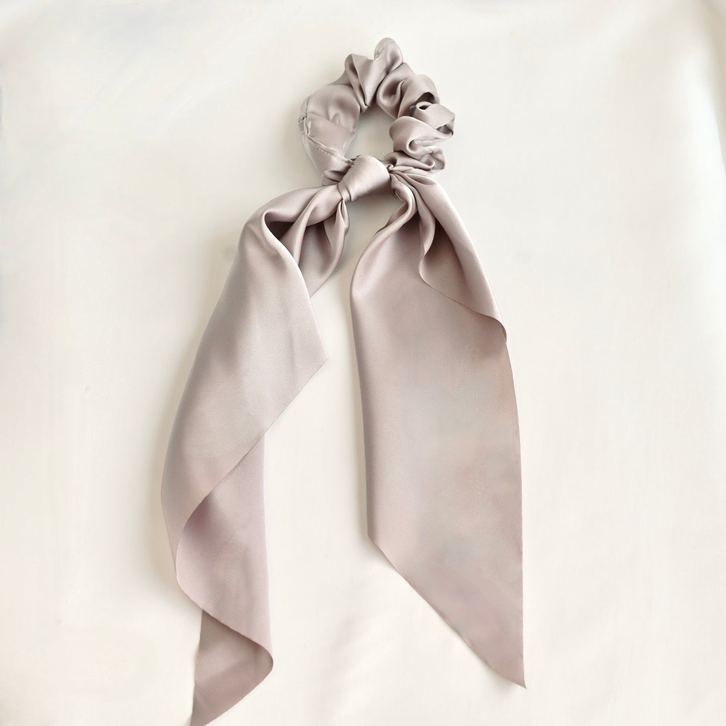 Satin Bow Hair Tie - Long Ruffled Ribbon Scrunchies