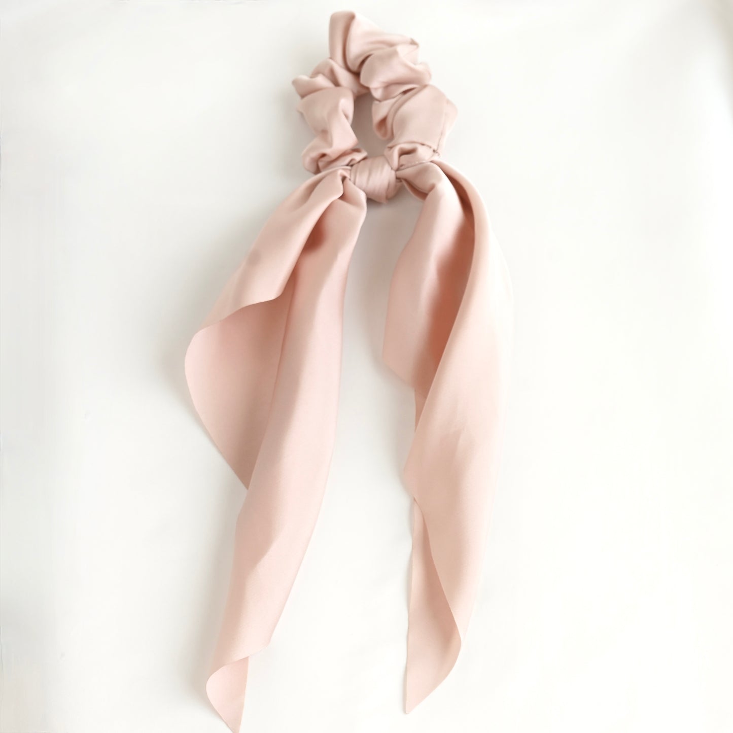Satin Bow Hair Tie - Long Ruffled Ribbon Scrunchies