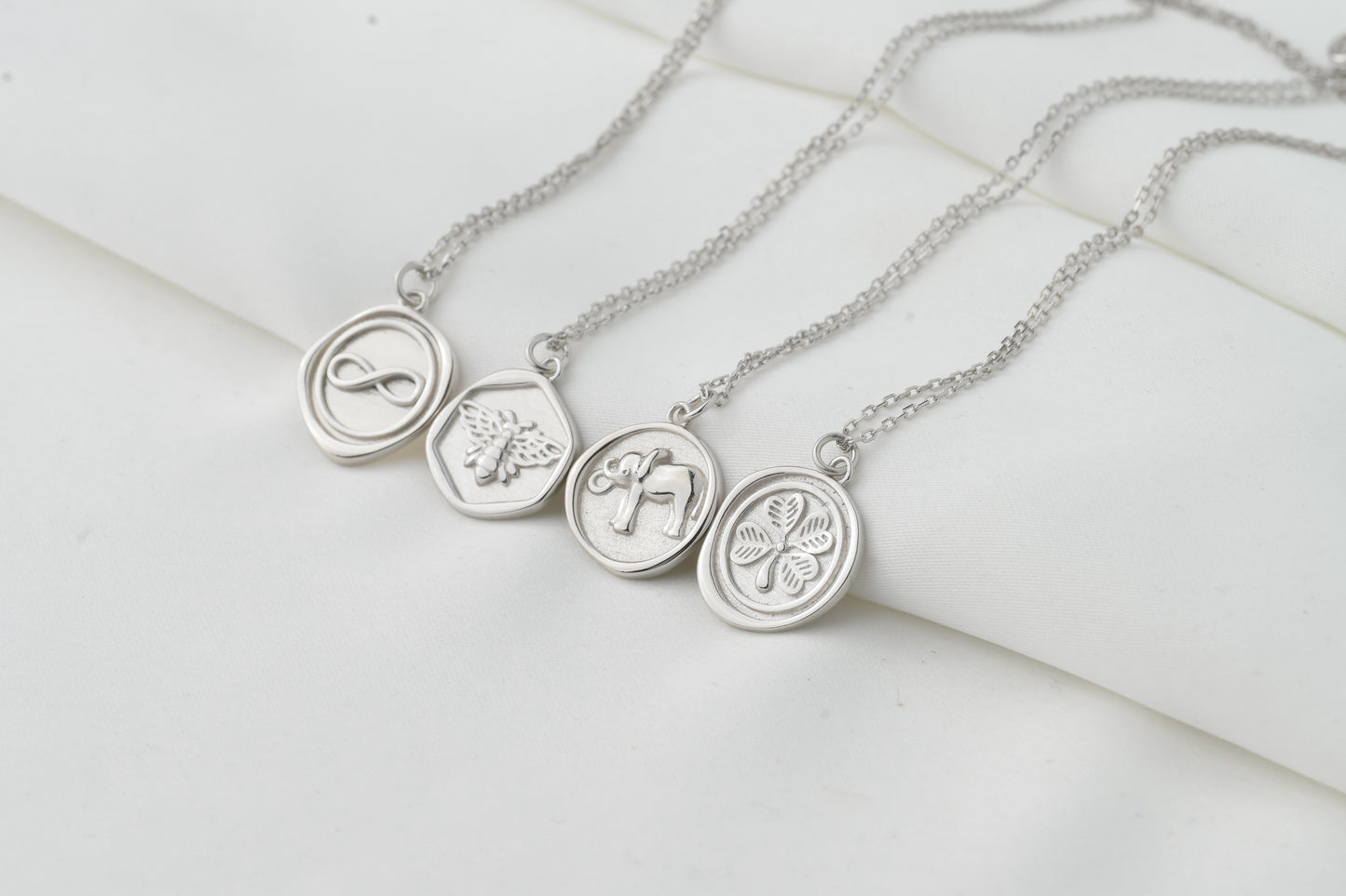 Silver Coin Charm Necklace