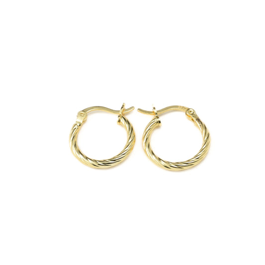 Silver Twisted Hoops