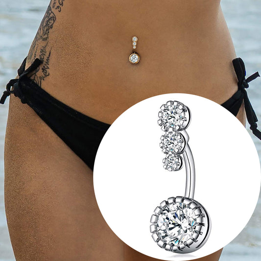 Diamond Trio Belly Ring