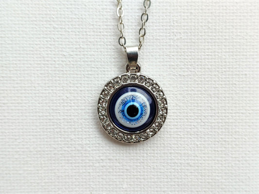 Large Evil Eye Diamond Necklace