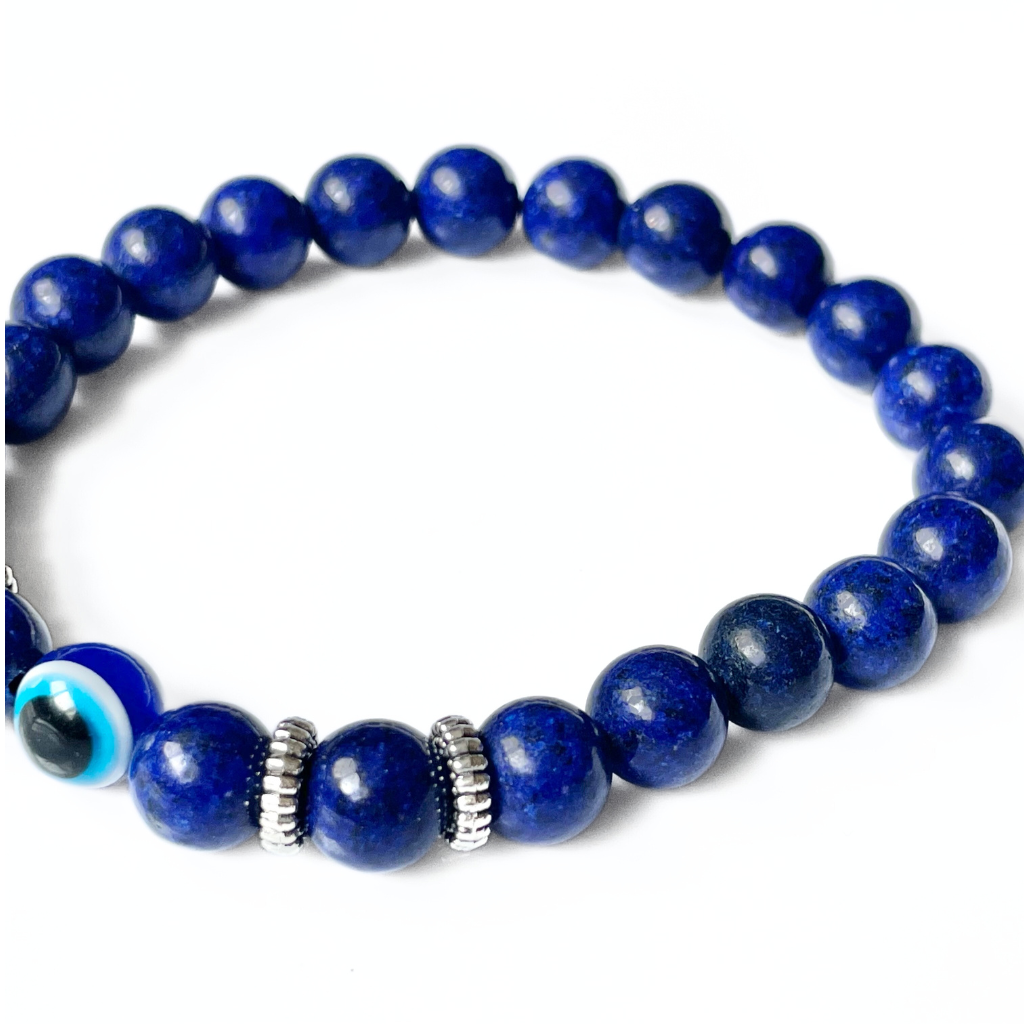 Evil Eye Lava Stone Bracelet - Men"s Lava Rock Bracelet