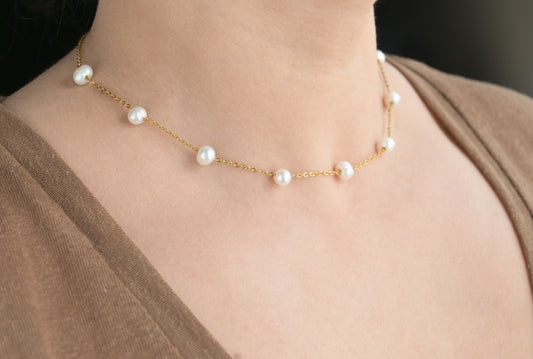 Pearl Station Necklace