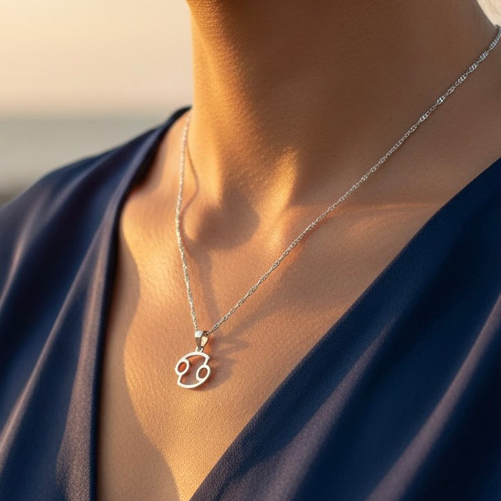 Silver Zodiac Necklace - Zodiac Pendant Necklace