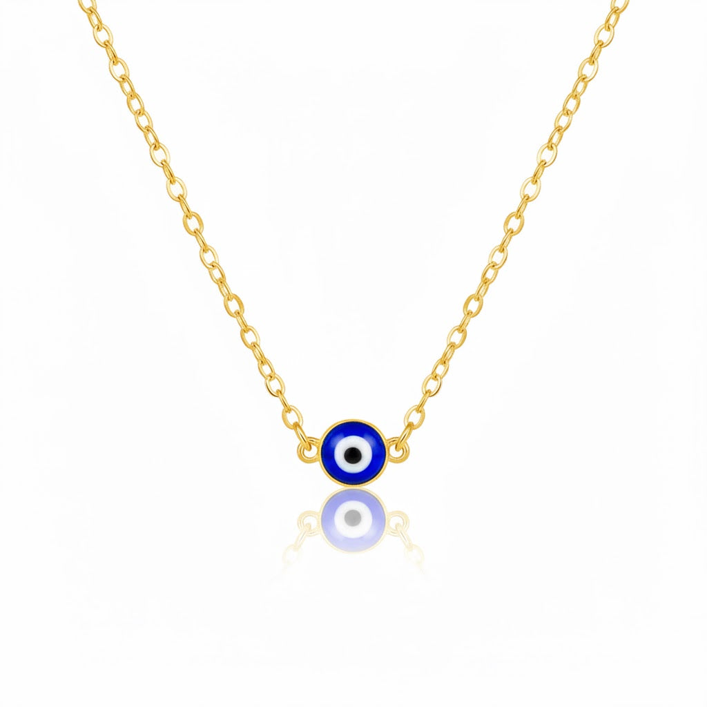 Mini Evil Eye Necklace - Silver Eye Charm Necklace
