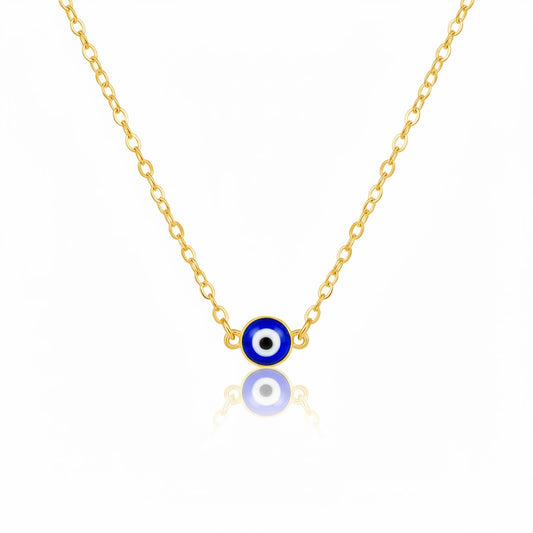 Mini Evil Eye Necklace - Silver Eye Charm Necklace