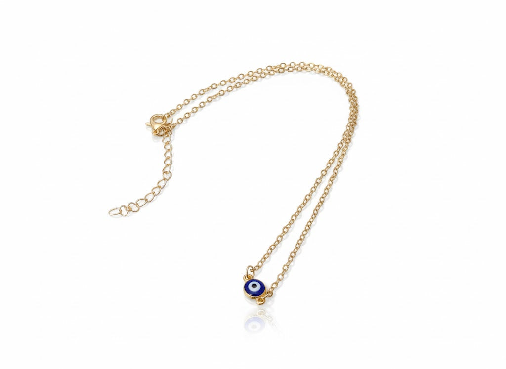 Mini Evil Eye Necklace - Silver Eye Charm Necklace