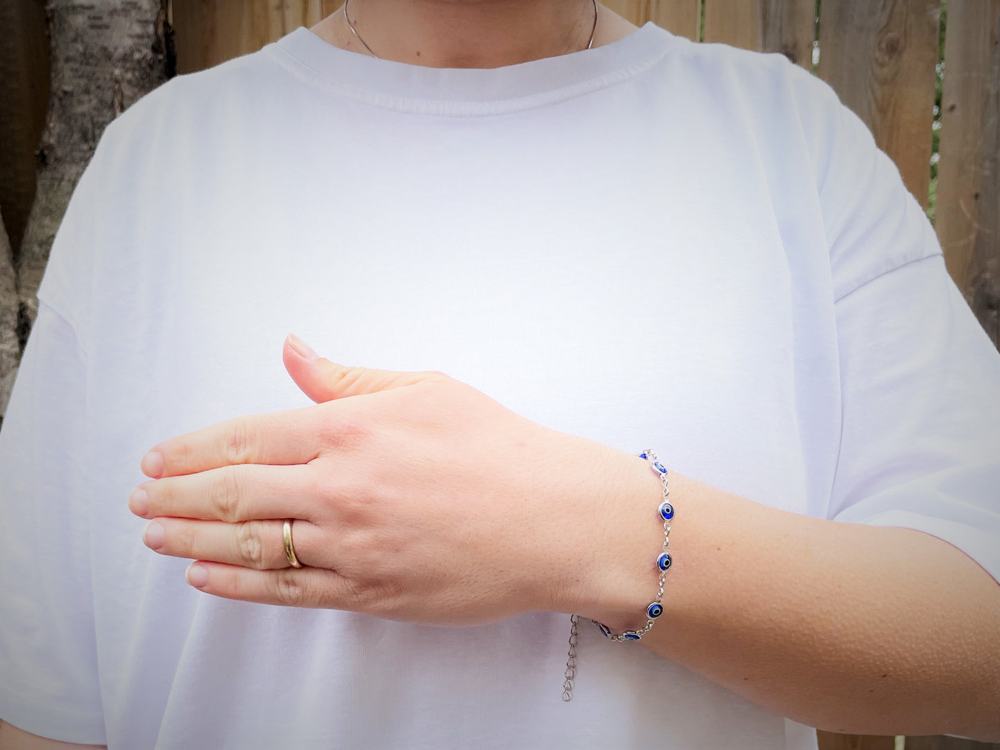 Glass Beaded Evil Eye Bracelet