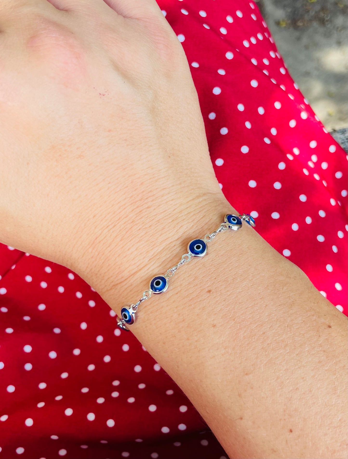 Glass Beaded Evil Eye Bracelet