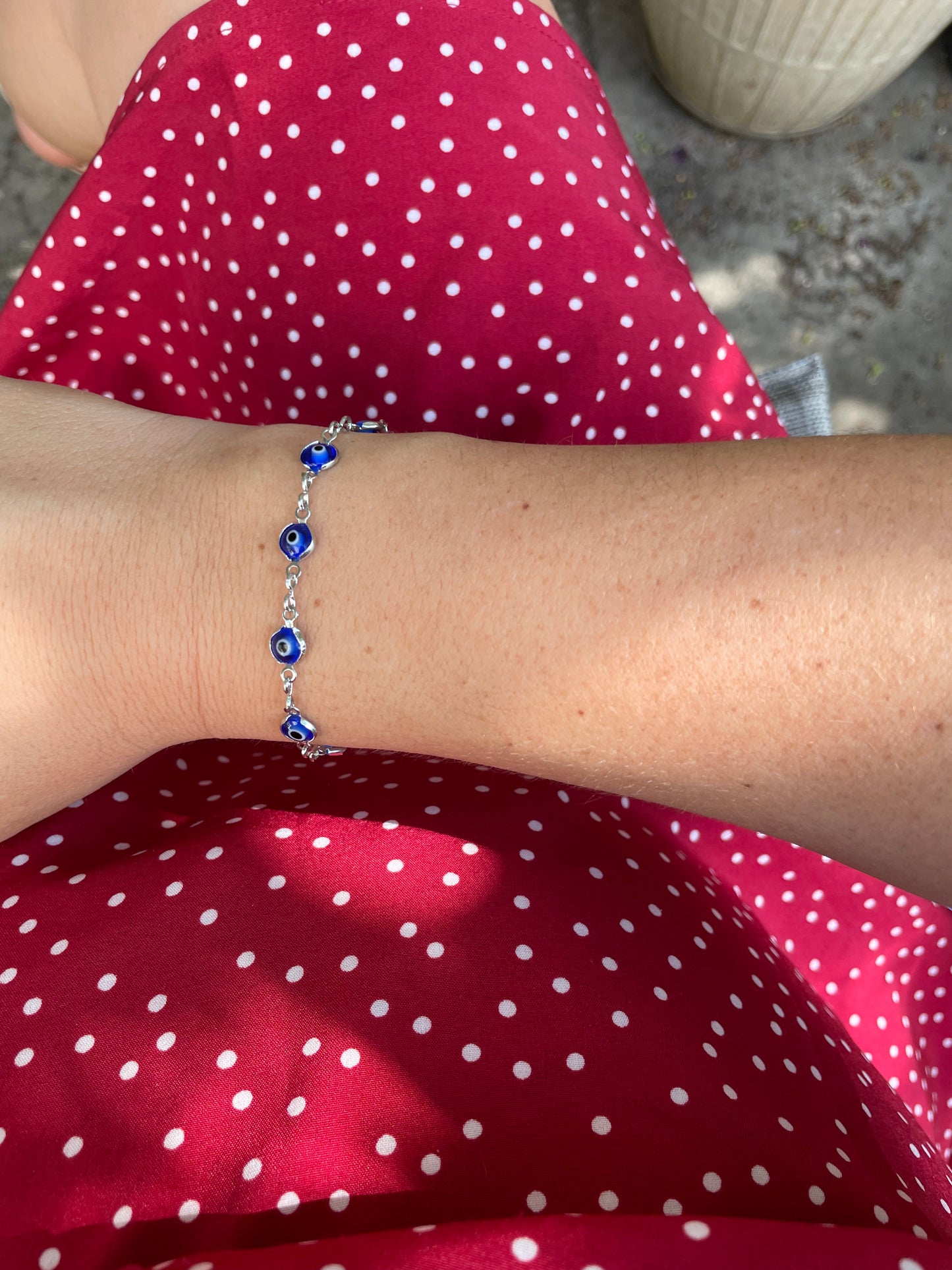 Glass Beaded Evil Eye Bracelet