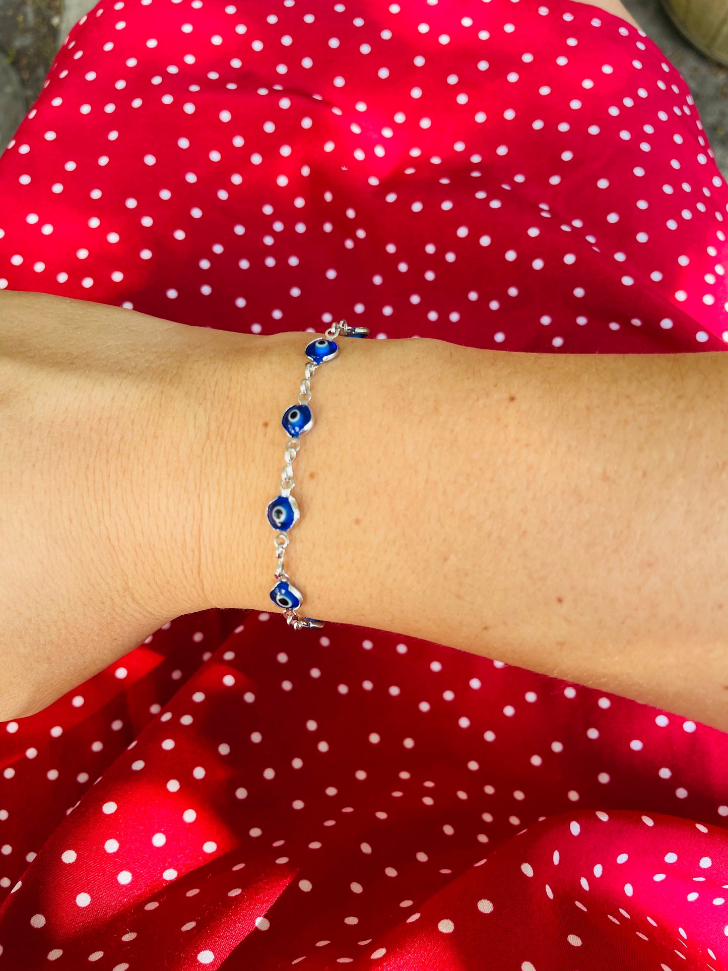 Glass Beaded Evil Eye Bracelet