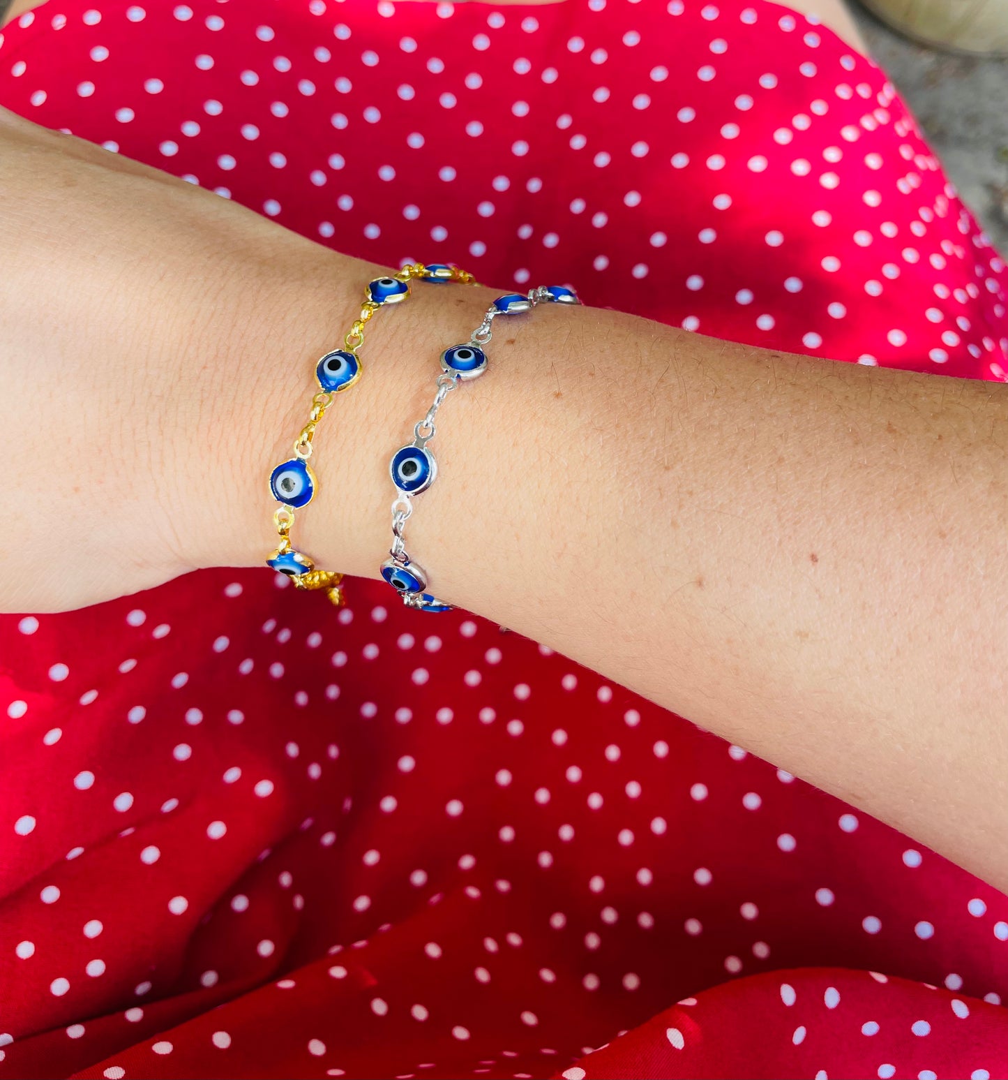 Glass Beaded Evil Eye Bracelet