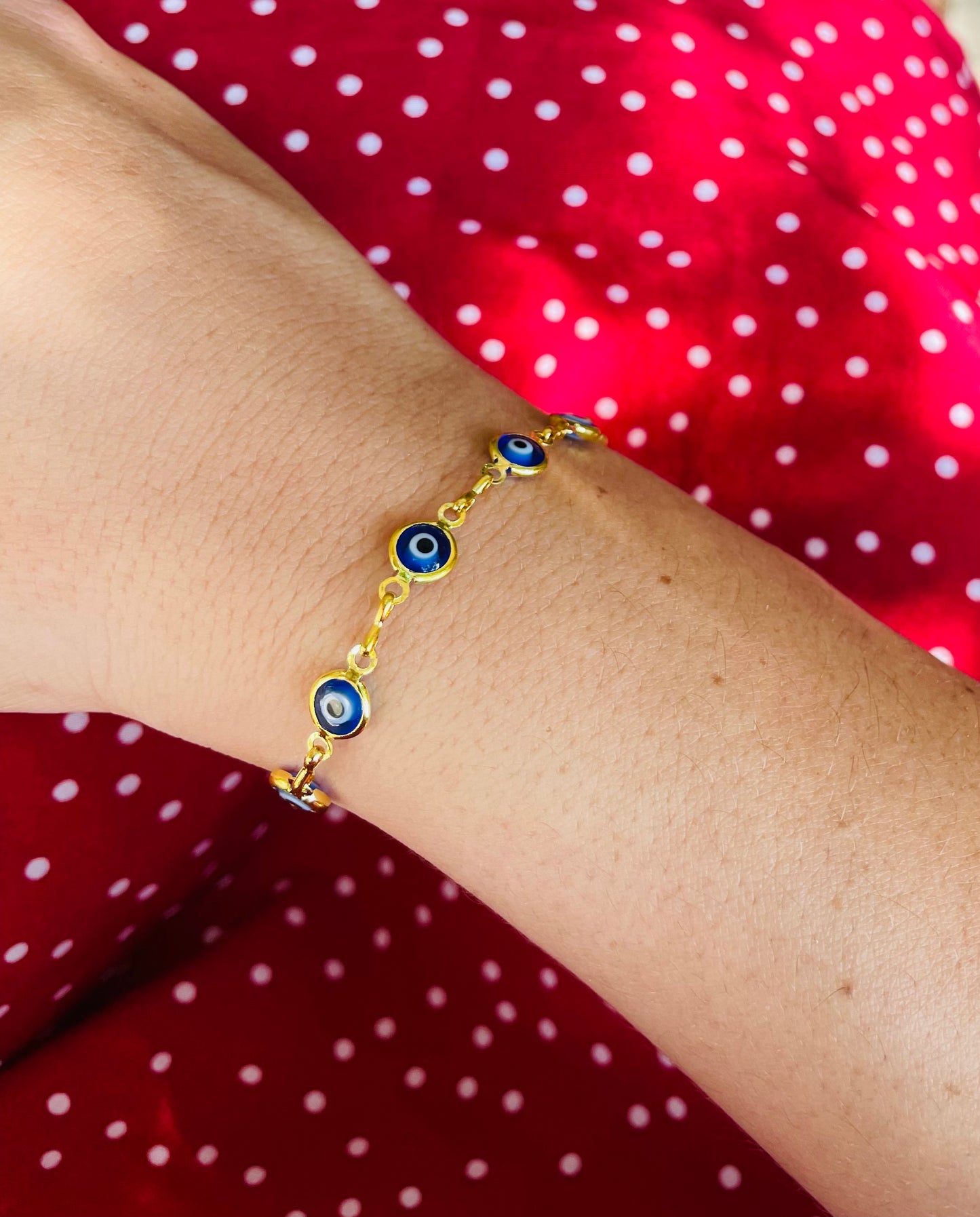 Glass Beaded Evil Eye Bracelet