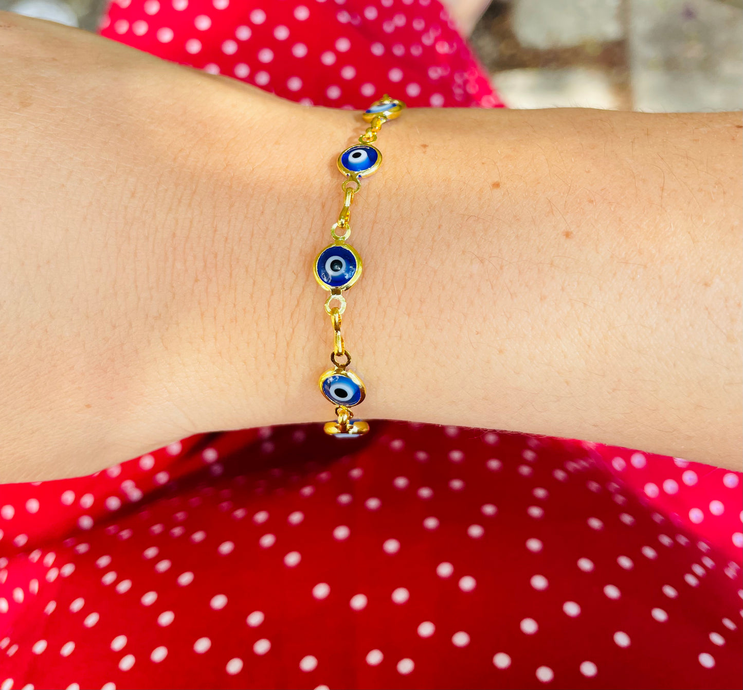 Glass Beaded Evil Eye Bracelet