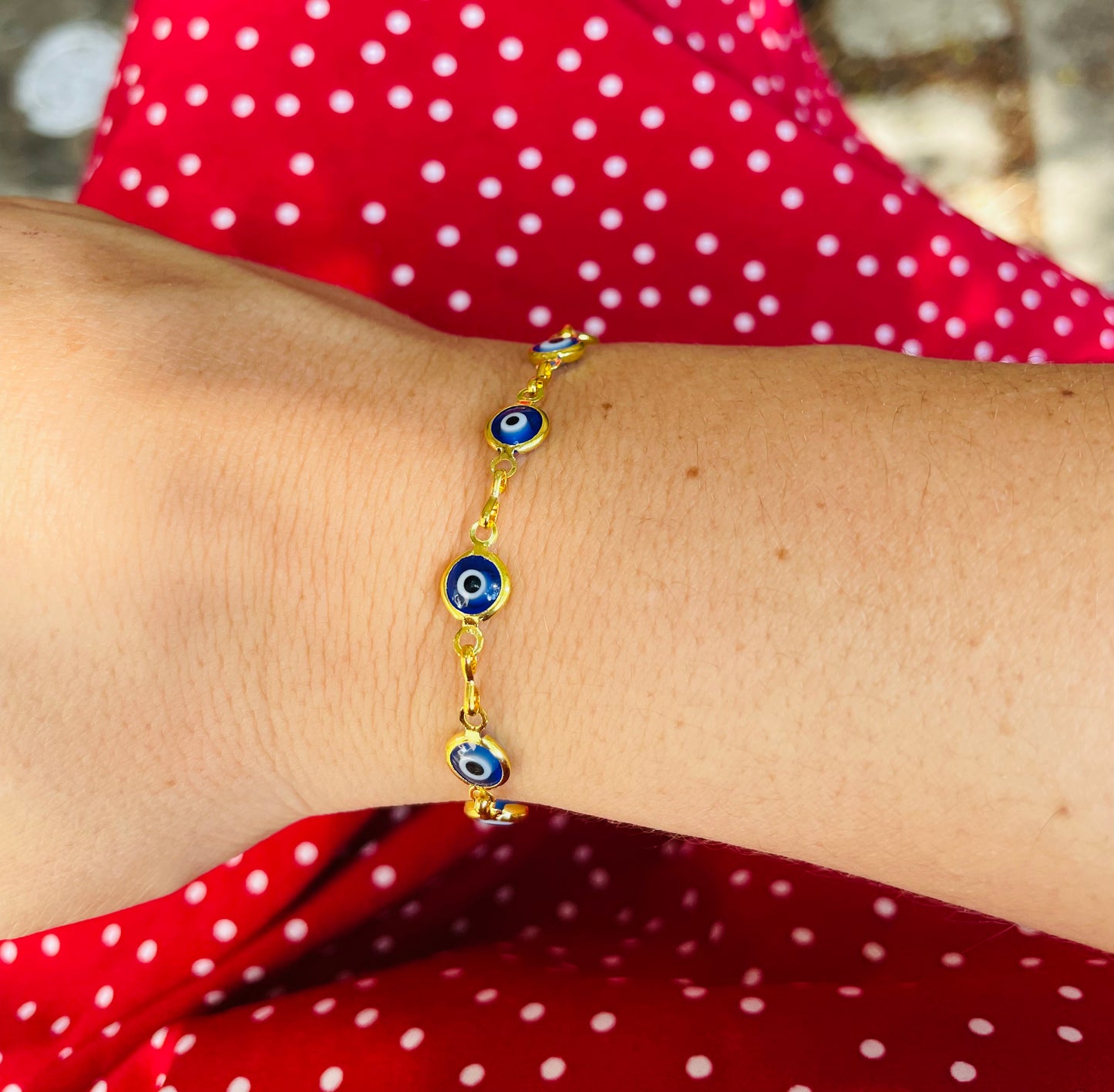 Glass Beaded Evil Eye Bracelet