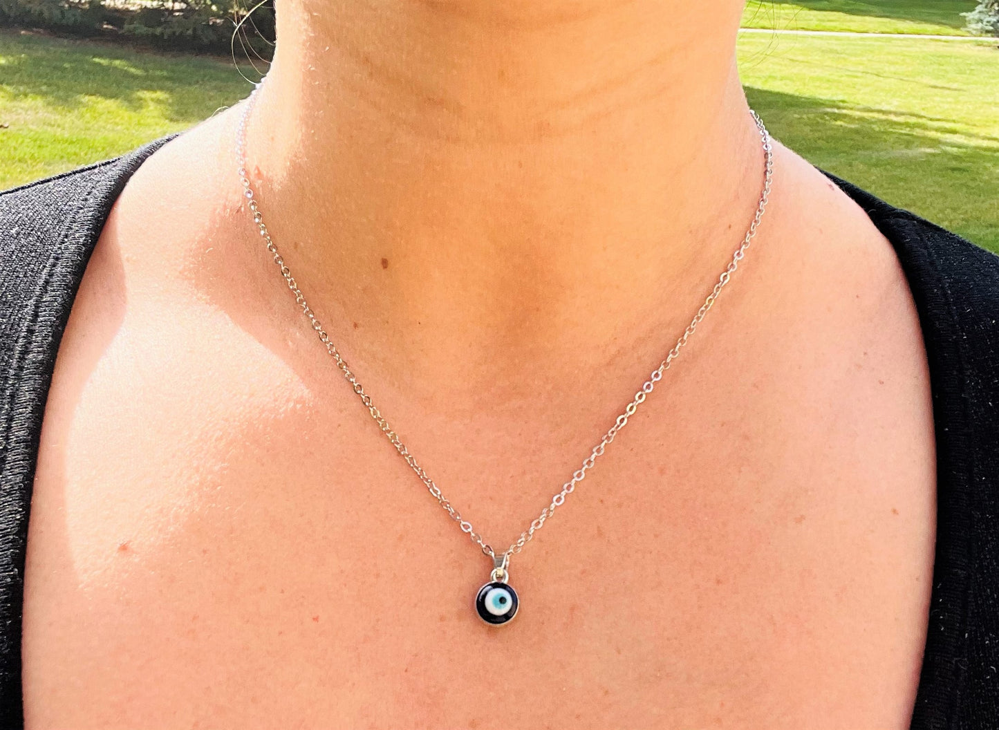 Enamel Evil Eye Necklace