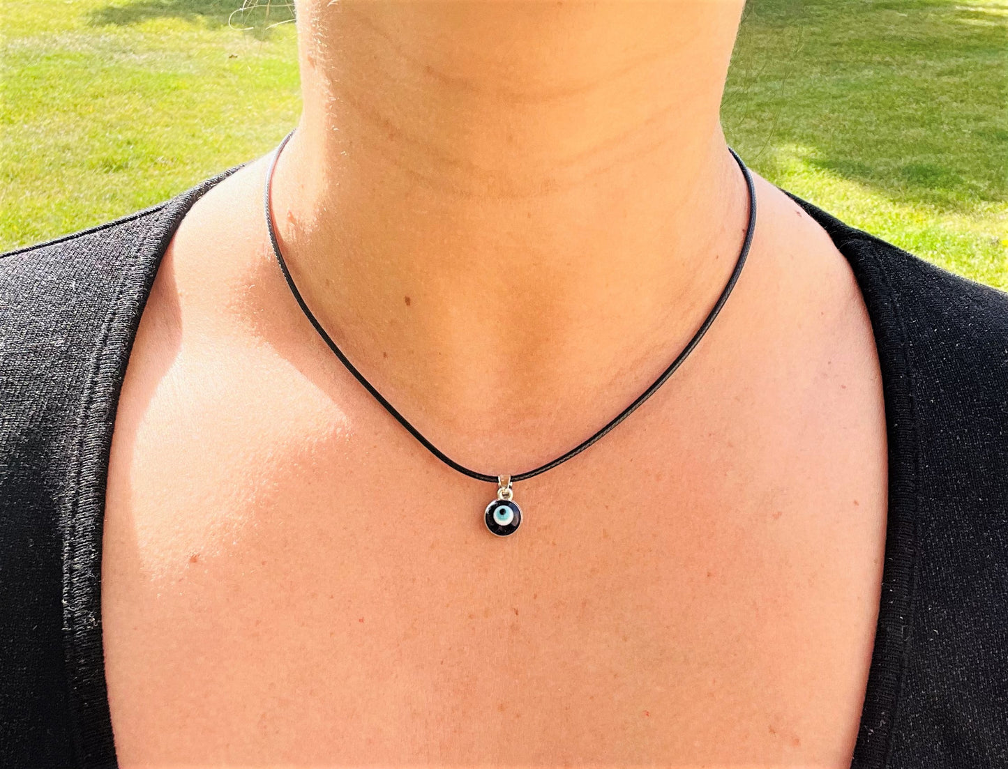 Enamel Evil Eye Necklace