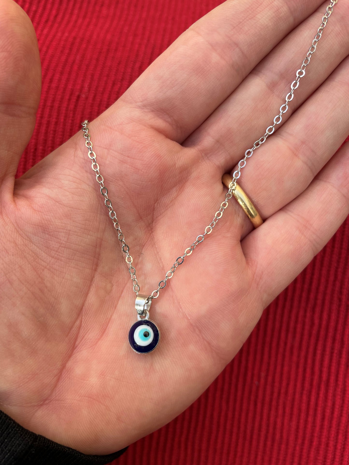 Enamel Evil Eye Necklace