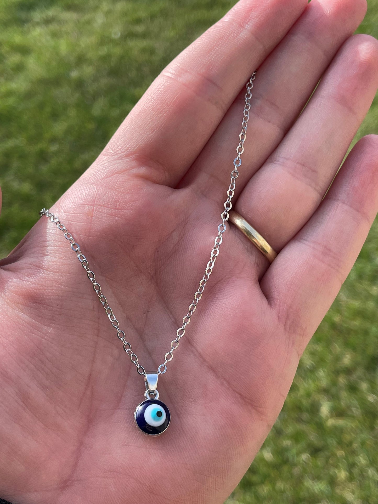 Enamel Evil Eye Necklace