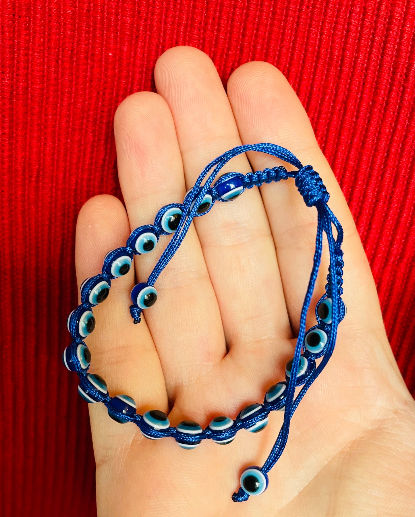 Men's Beaded Evil Eye Slider Bracelet