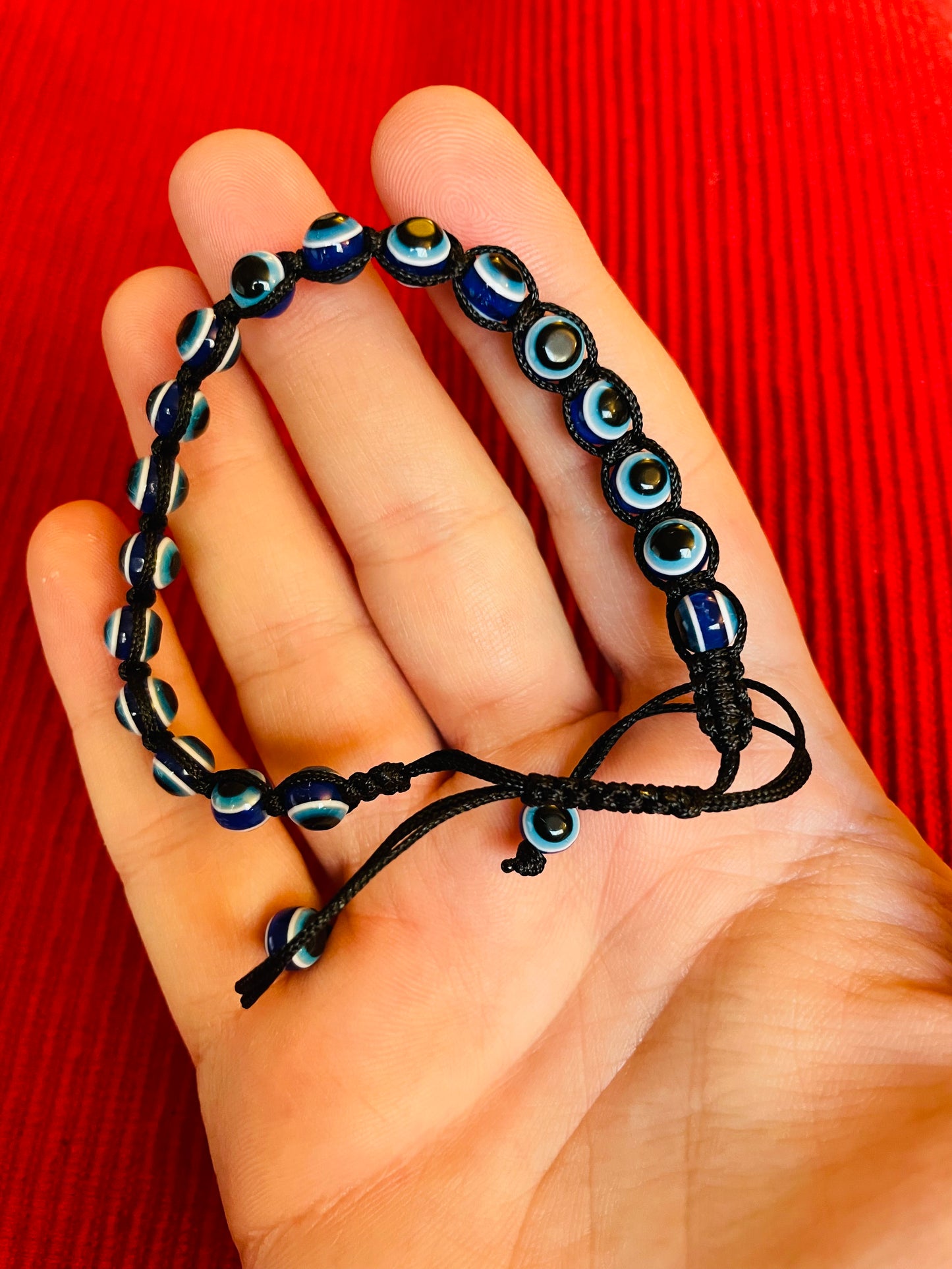 Men's Beaded Evil Eye Slider Bracelet