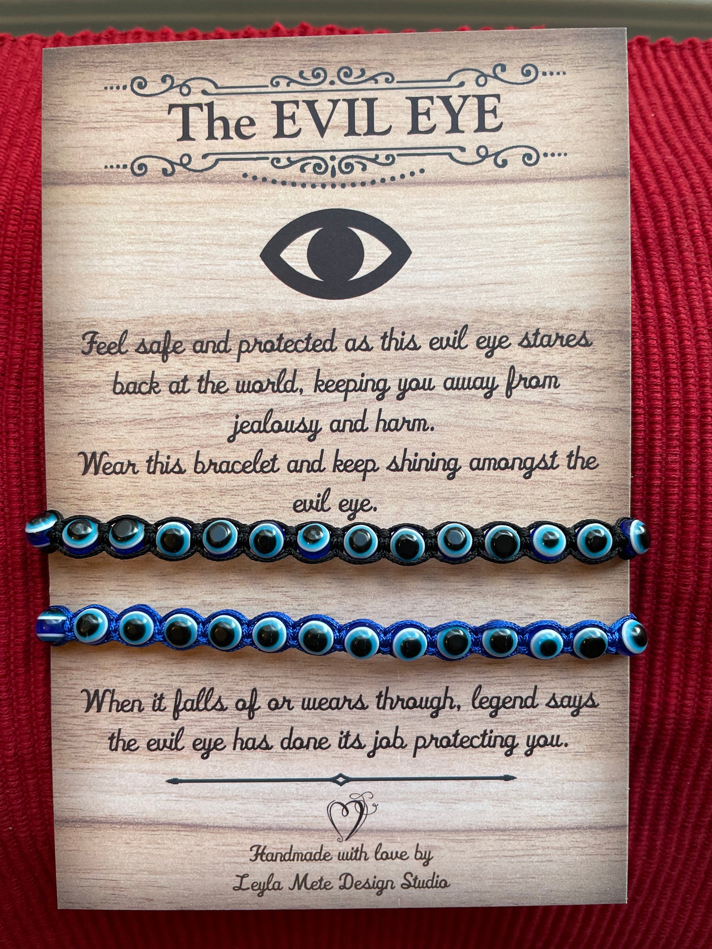 Men's Beaded Evil Eye Slider Bracelet