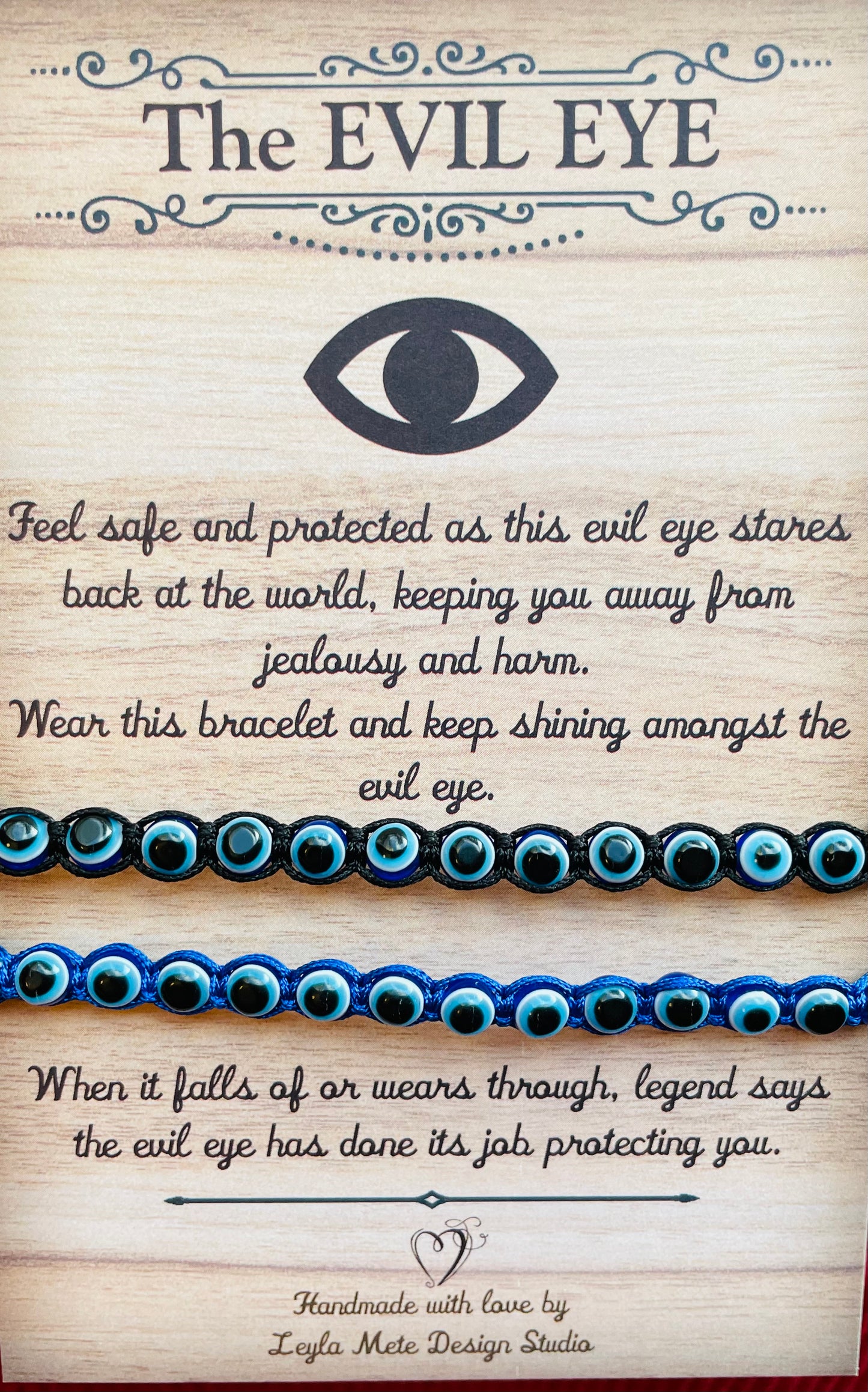 Men's Beaded Evil Eye Slider Bracelet